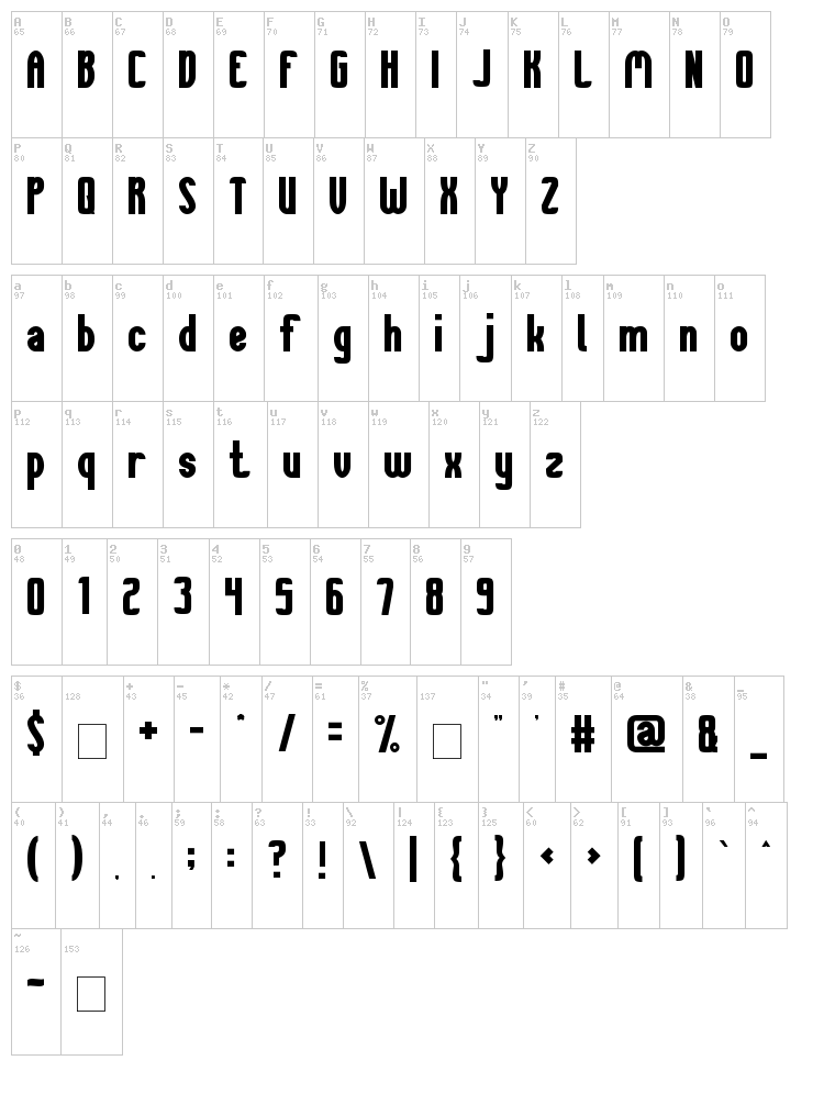 She is Beautiful font map